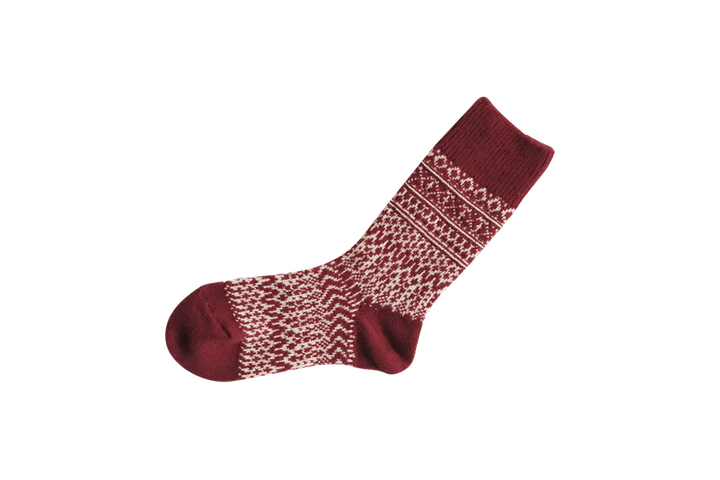 NK0119 Women's Wool Jacquard Socks (Oatmeal,Grey,Wine),OATMEAL, medium image number 12