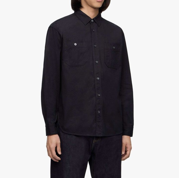 MMLS6005 SASHIKO L/S SHIRT,INDIGO, medium image number 1