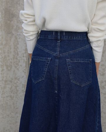 USK0000L23 A-line denim skirt-0-MID,MID, small image number 3