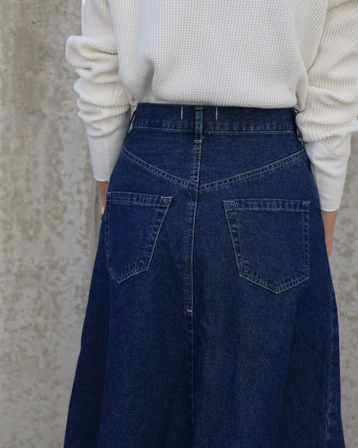 USK0000L23 A-line denim skirt-0-MID,MID, medium image number 3