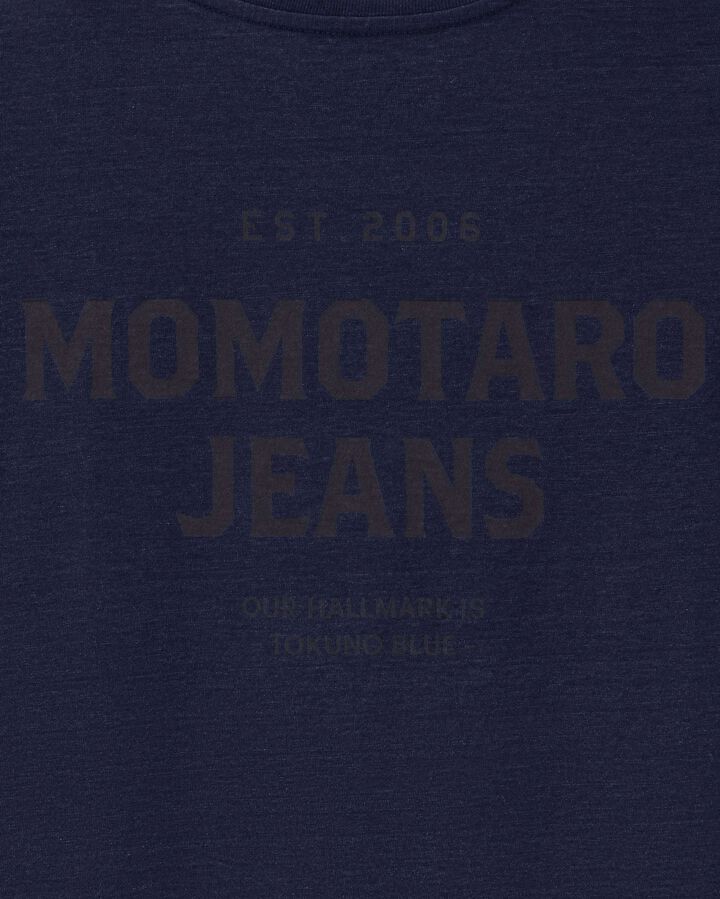 MMTS6009 YARN DYED SHORT SLEEVE T-SHIRT ALPHABET (BACK),INDIGO, medium image number 7