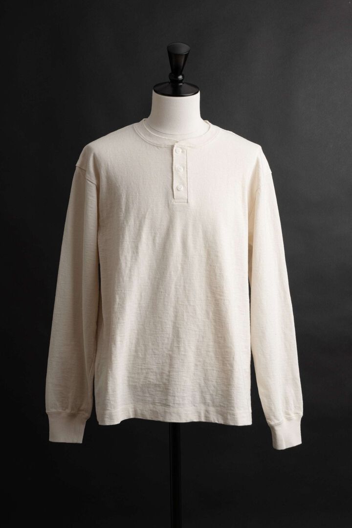 MTE014 LONG SLEEVE HENRY NECK T-SHIRT,NATURAL, medium image number 0