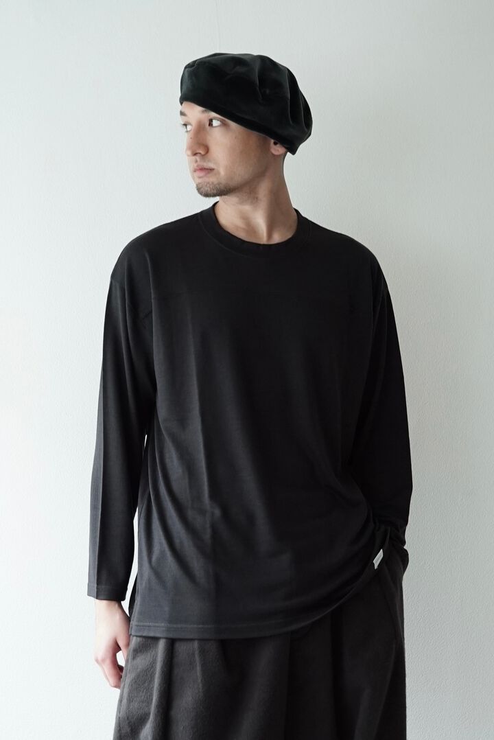 【CAPERTICA】CAP707CS14 Super140s Washable Wool DC_jersey / L/S FootBall Tee,DARKNESS, medium image number 0