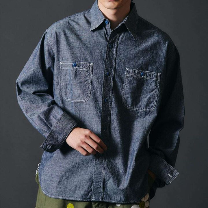 BR-25340 NAVAL SHIRTS PT,LIGHT INDIGO, medium image number 5
