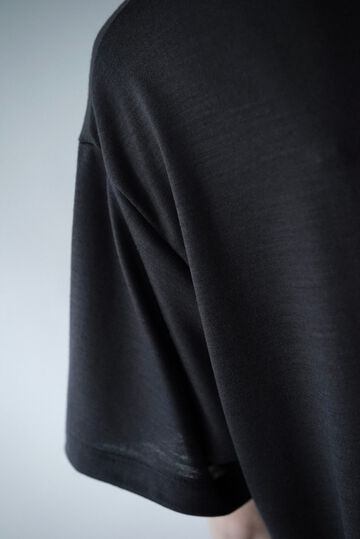 【CAPERTICA】CAP707CS02 Super140s Washable Wool DC_Jersey / RF Wool Tee,DARKNESS, small image number 4