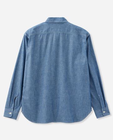 MMLS1001 TRIPLE STITCH L/S CHAMBRAY SHIRT,INDIGO, small image number 1