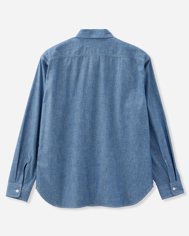 MMLS1001 TRIPLE STITCH L/S CHAMBRAY SHIRT,INDIGO, medium image number 1