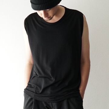 【CAPERTICA】CAP706CS29 Washable Wool Tank Top-BLACK-2,BLACK, small image number 33