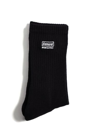 SWCKS23-04 / SWCKS23-05 EMBROIDERED LOGO SOCKS-BLACK,BLACK, small image number 2