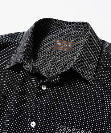 M-19111  / R/T SASHIKO / NO CREST LEGULAR COLLAR SHIRT(3 COLORS),BLACK, small image number 4