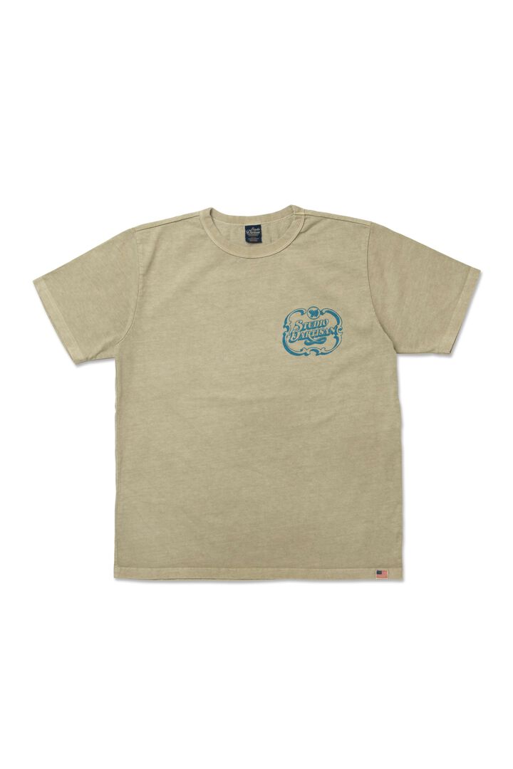 8207A Pigment Dyed Print T-Shirts,BLACK, medium image number 1