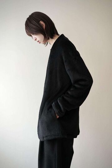CAP707JK28 High Soft Fleece / Collar Less Jacket,BLACK, small image number 5