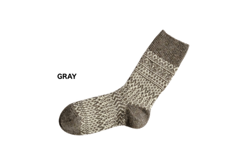 NK0101 WOOL JACQUARD SOCKS OATMEAL,OATMEAL, small image number 1