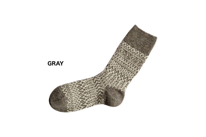 NK0101 WOOL JACQUARD SOCKS OATMEAL,OATMEAL, medium image number 1