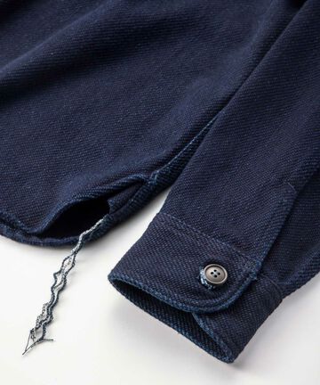 MLS1070M23 Heavy ID dobby work shirts-INDIGO-38,INDIGO, small image number 5