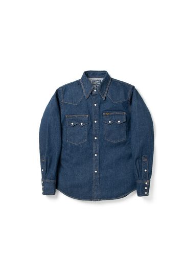 D5701 12.8oz Natural Indigo Denim Western Shirts -One Wash-46,, small image number 0