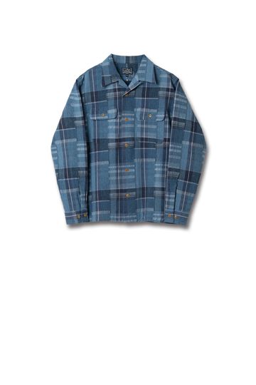 5747 NORAGI PATCHWORK Shirt,BLUE, small image number 0