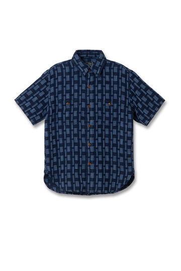 【Pre-Order】5758 Indigo NORAGI Short Sleeve Work Shirts,INDIGO, small image number 0