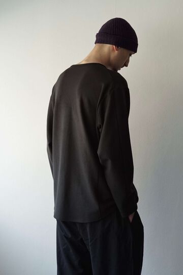 【CAPERTICA】CAP708CS27 Super140s Washable Wool MW_Jersey / Solid L/S Tee,BLACK, small image number 9