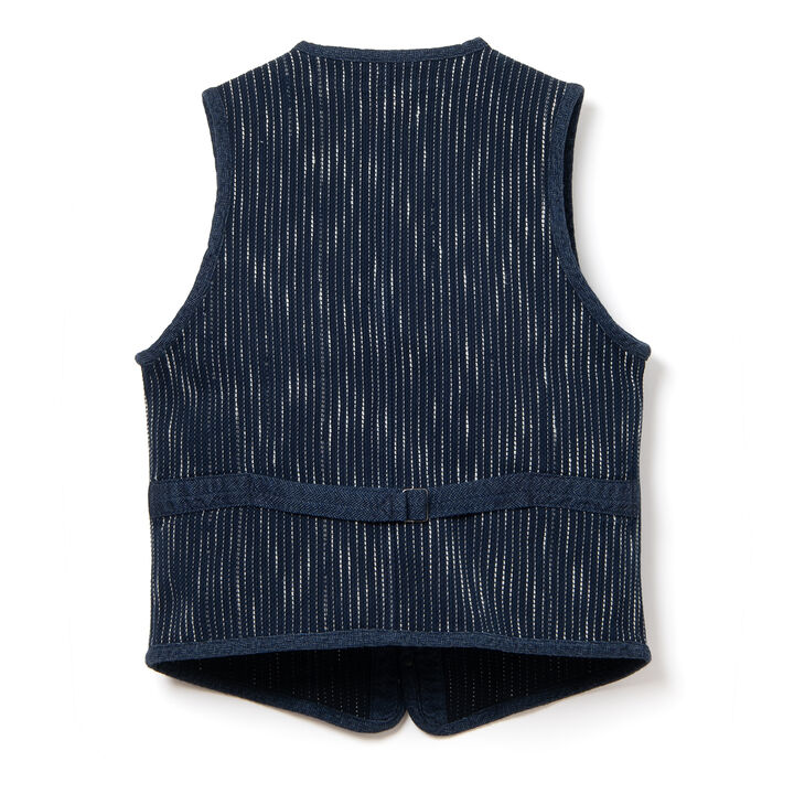 4588 13oz RAIN Sashiko Vest,INDIGO, medium image number 1