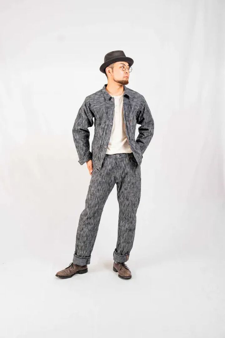 GZ-15SLSTSK-BKGY 15oz Kase Dyed Slim Straight Jeans Black Gray,, medium image number 13