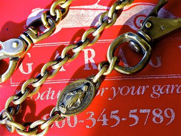 13AD-370 Brass Wallet Chain -Mary & Diamond-,, small image number 0