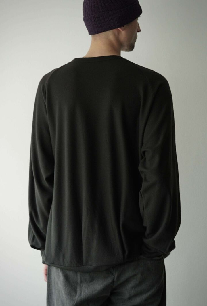 【CAPERTICA】711CS26 Super 140s Washable Wool MW_Jersey Wool Sweat 2026,OLIVE, medium image number 8