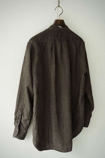 241SH08 Natural Dyed Linen / Granpa Shirts,SUMI, small image number 11