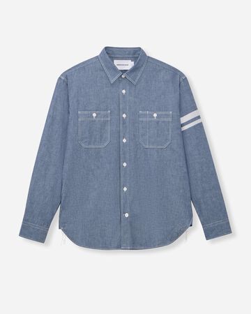 MMLS3000 TRIPLE STITCH L/S CHAMBRAY SHIRT(TWO STRIPES),INDIGO, small image number 4