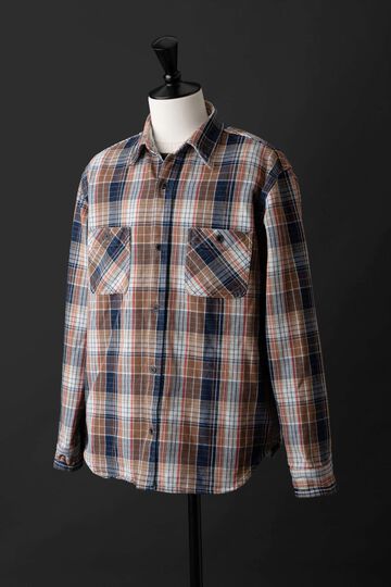 MS001G (BLC) INDIGO CHECK FLANNEL SHIRT,BLUE, small image number 15