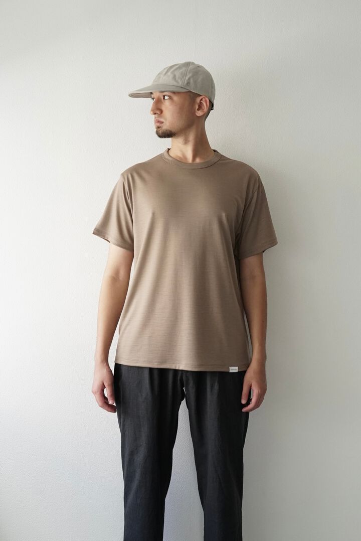 【CAPERTICA】CAP707CS02 Super140s Washable Wool DC_Jersey / RF Wool Tee,DARKNESS, medium image number 12