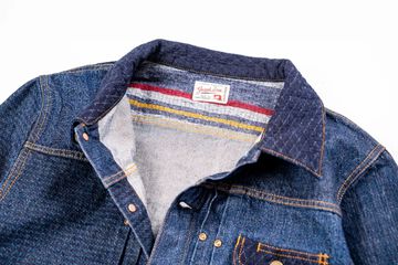GZ-ENGJ-0609 Embossed Denim Patchwork Jacket,INDIGO, small image number 9
