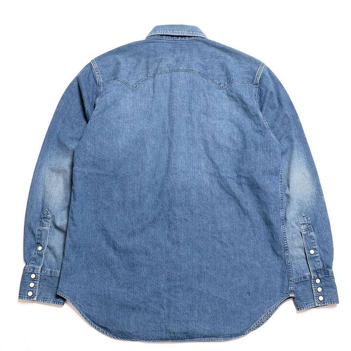 HBP-301WS-MU 8oz Denim Western Shirt - Mid Used,Mid Used, medium image number 1