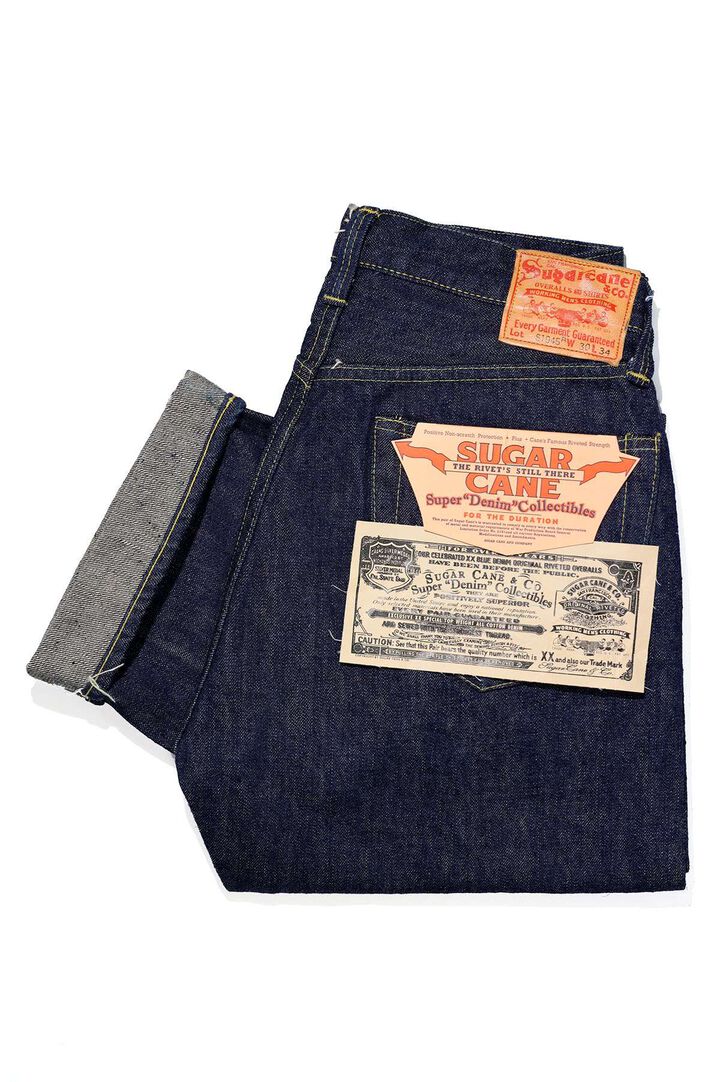 Lot No. SC49001 / SUGAR CANE Super “Denim” Collectibles #01 14oz. BLUE DENIM WAIST OVERALLS “S1945” MODEL,, medium