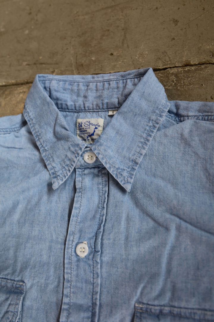 01-8064 Chambray Work Shirt (99 Bleached),, medium image number 2