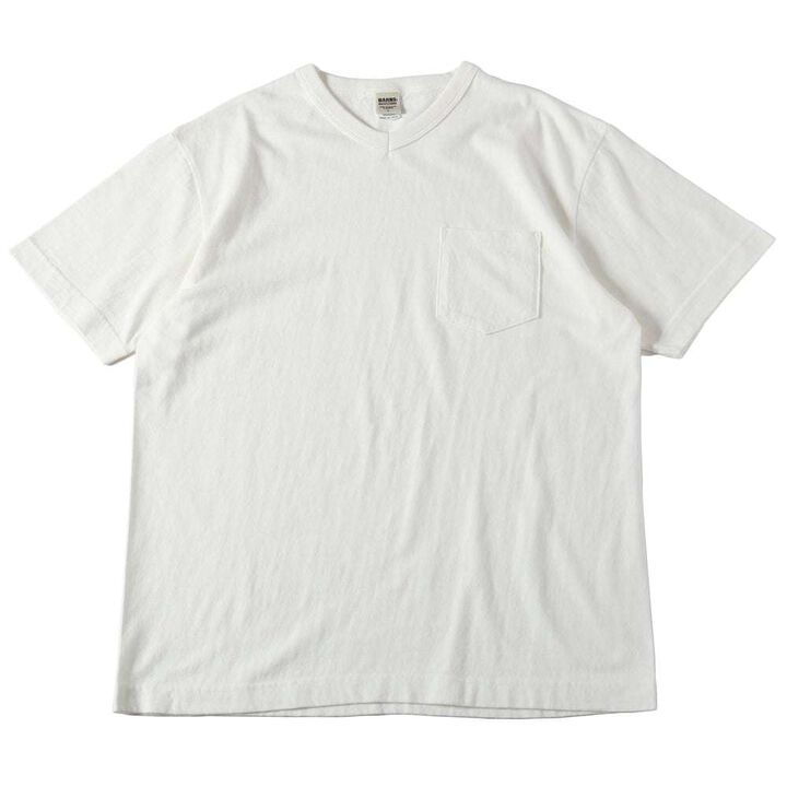 BR11001 Loop Wheel V Neck T-Shirt,WHITE, medium image number 0