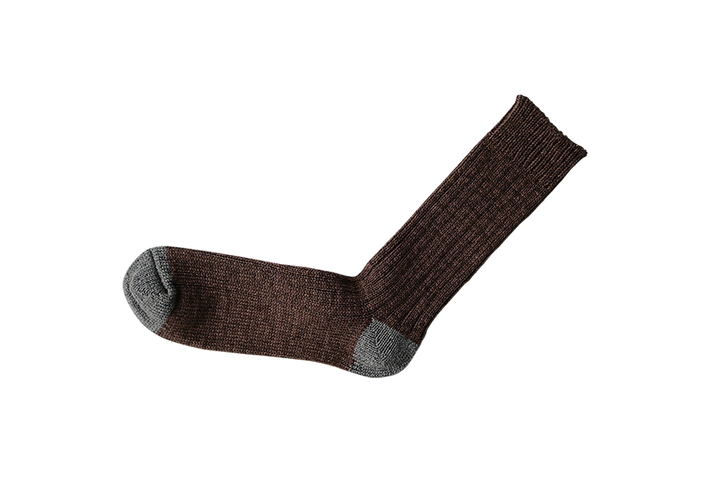 NK0102 RECYCLED COTTON RIBBED SOCKS,BROWN, medium image number 3