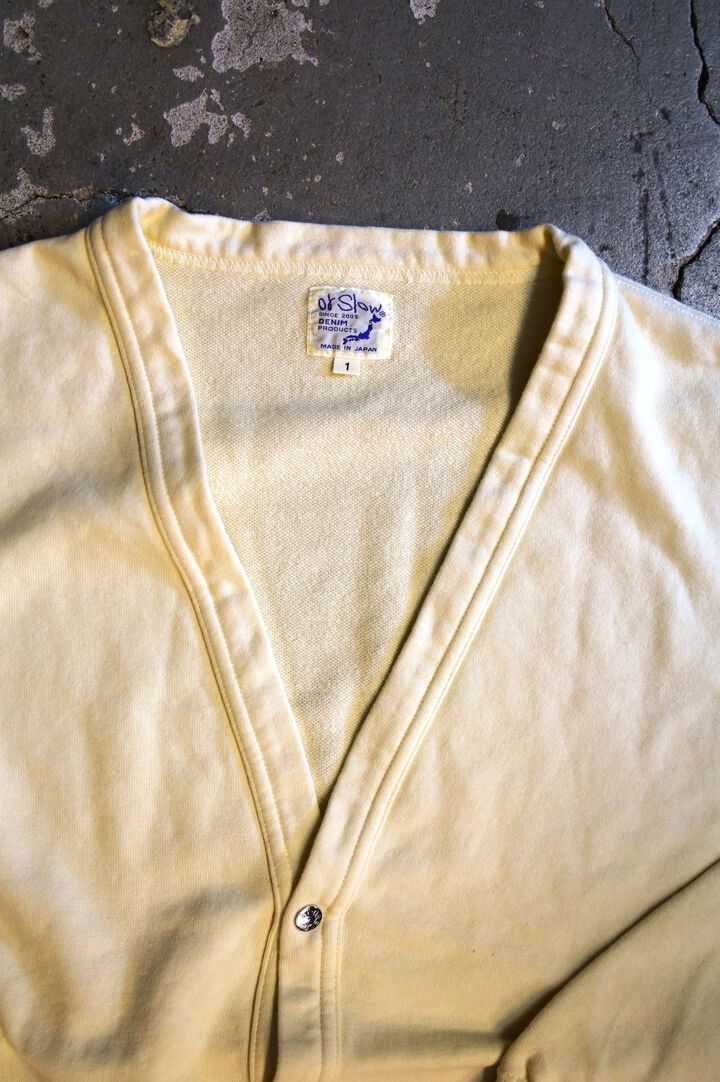01-0043 LIGHT WEIGHT FRENCH TERRY SWEAT SHIRT CARDIGAN (43  PALE YELLOW),, medium image number 2