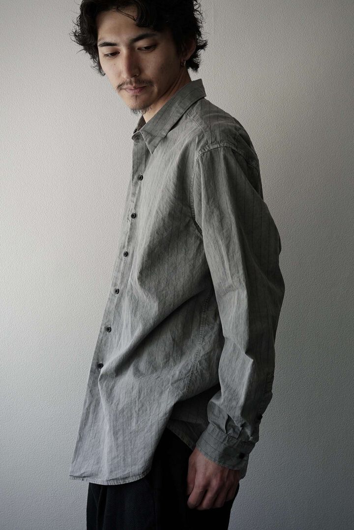 245SH03 Cotton/Linen Stripe / The Shirts,KAKISHIBU, medium image number 12