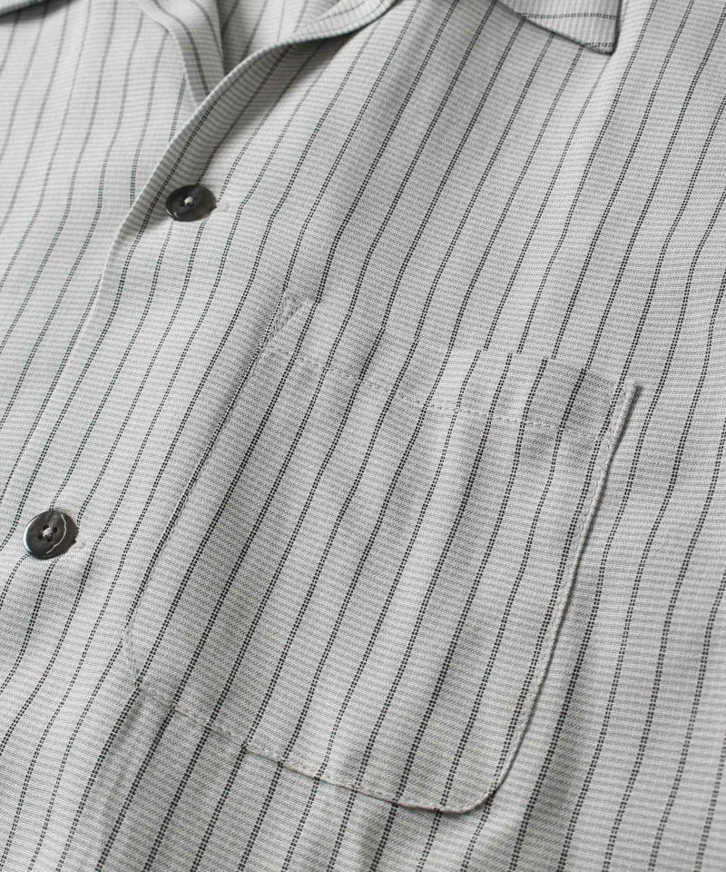 05-267 Stripe open collar shirt