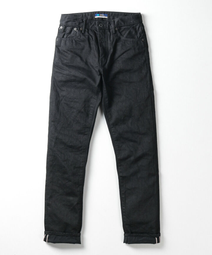 CIRCLE 14oz Zimbabwe x Australian cotton vintage Selvedge Black straight (One washed) J316,, medium image number 0