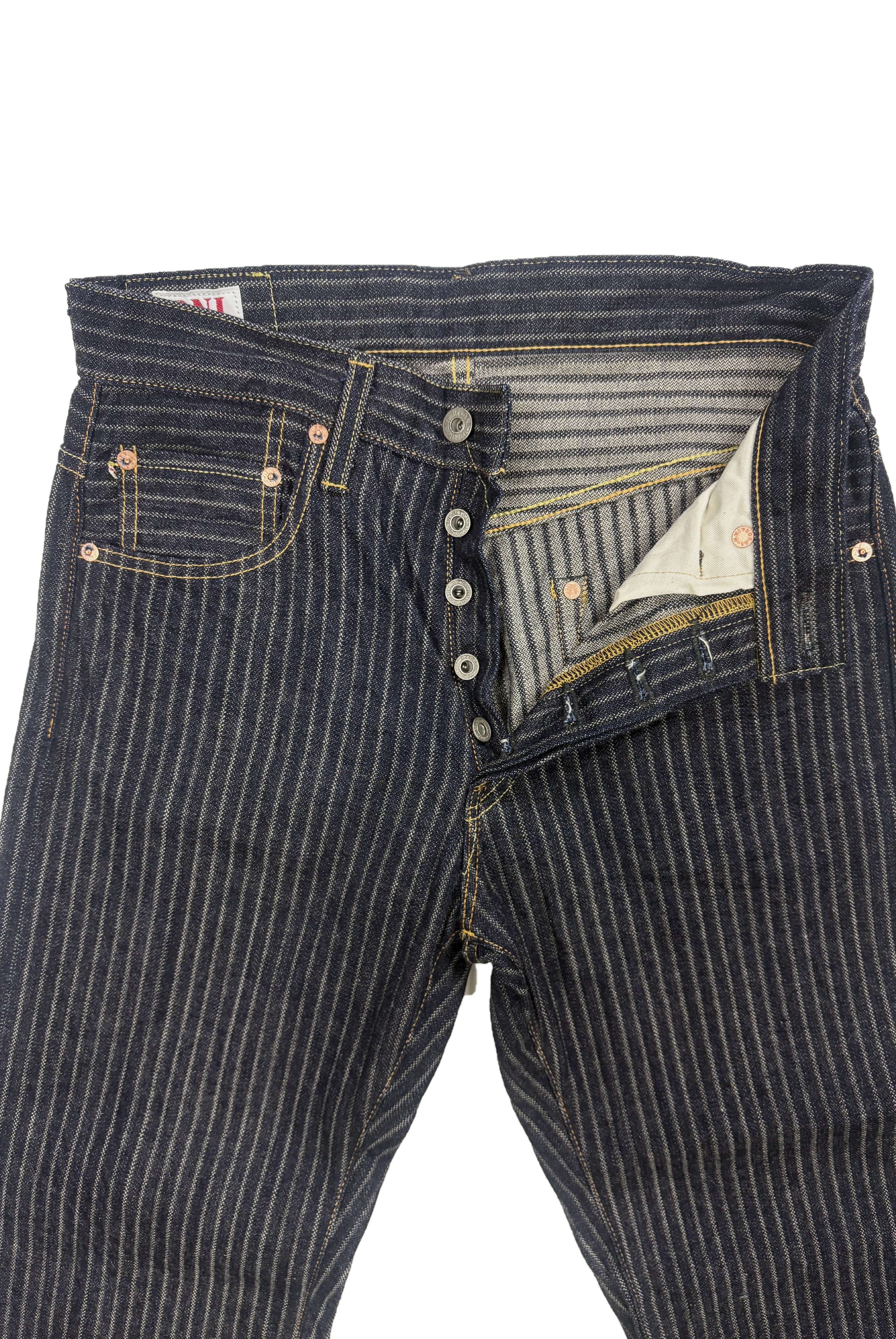 DENIMIO | ONI-266-HJS Drop Needle Jacquard Stripe Relax Straight