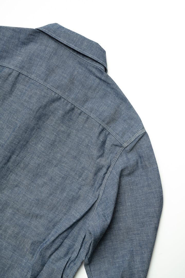 MS003R SELVEDGE CHAMBRAY SHIRT,NATURAL, medium image number 5