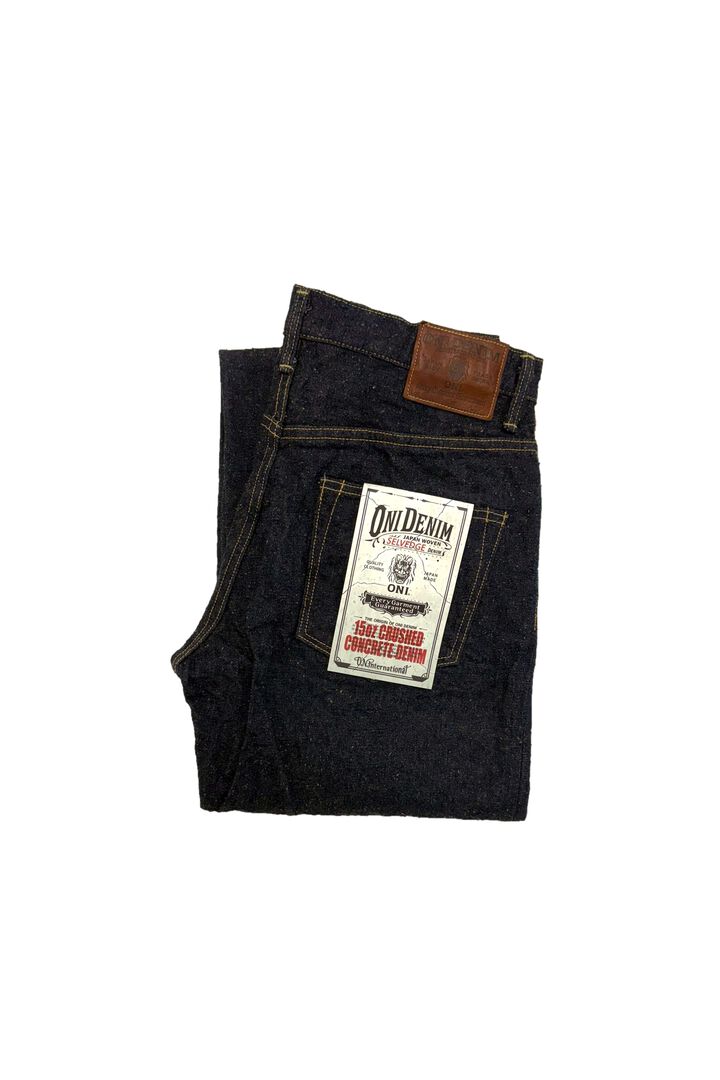 ONI222CCD-MOCA 15oz Crushed Concrete Denim Weft: Moca Super Wide Straight,, medium image number 1