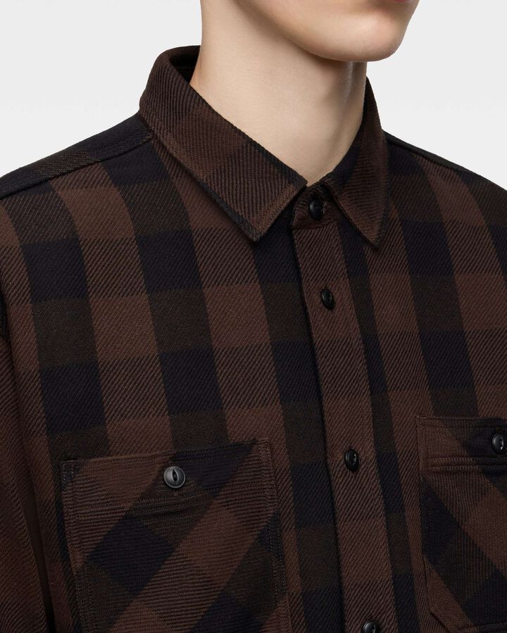 MMLS6002 BLOCK CHECK L/S SHIRT,NAVY, medium image number 19