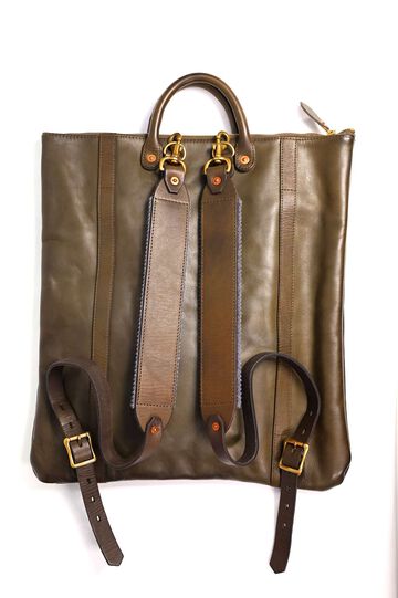 VS-207L LEATHER HELMET 2WAY BAG,OLIVE, small image number 1