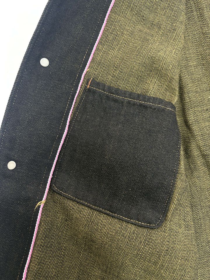 ONI03100-BKOL 12.5oz Black x Olive Selvedge Denim Coverall,, medium image number 6