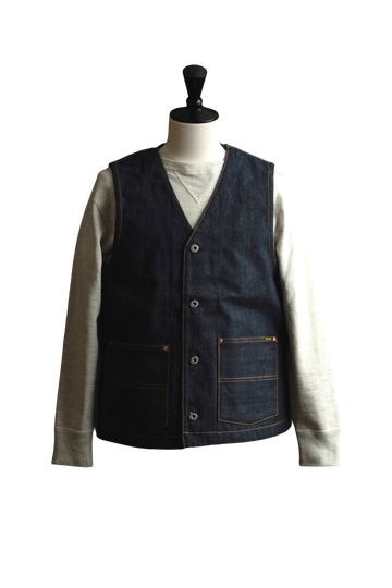 XX602BE (SP5) 15.8oz "XXXX-EXTRA" NATURAL INDIGO 5 CONTINENTS ORGANIC COTTON DENIM VEST,, small image number 4