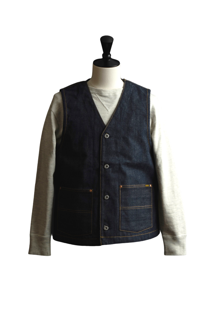 XX602BE (SP5) 15.8oz "XXXX-EXTRA" NATURAL INDIGO 5 CONTINENTS ORGANIC COTTON DENIM VEST,, medium image number 4