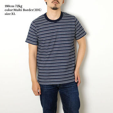 HBP-018 Heavy Weight Indigo T-shirt (3 COLORS),THIN BORDER, small image number 4